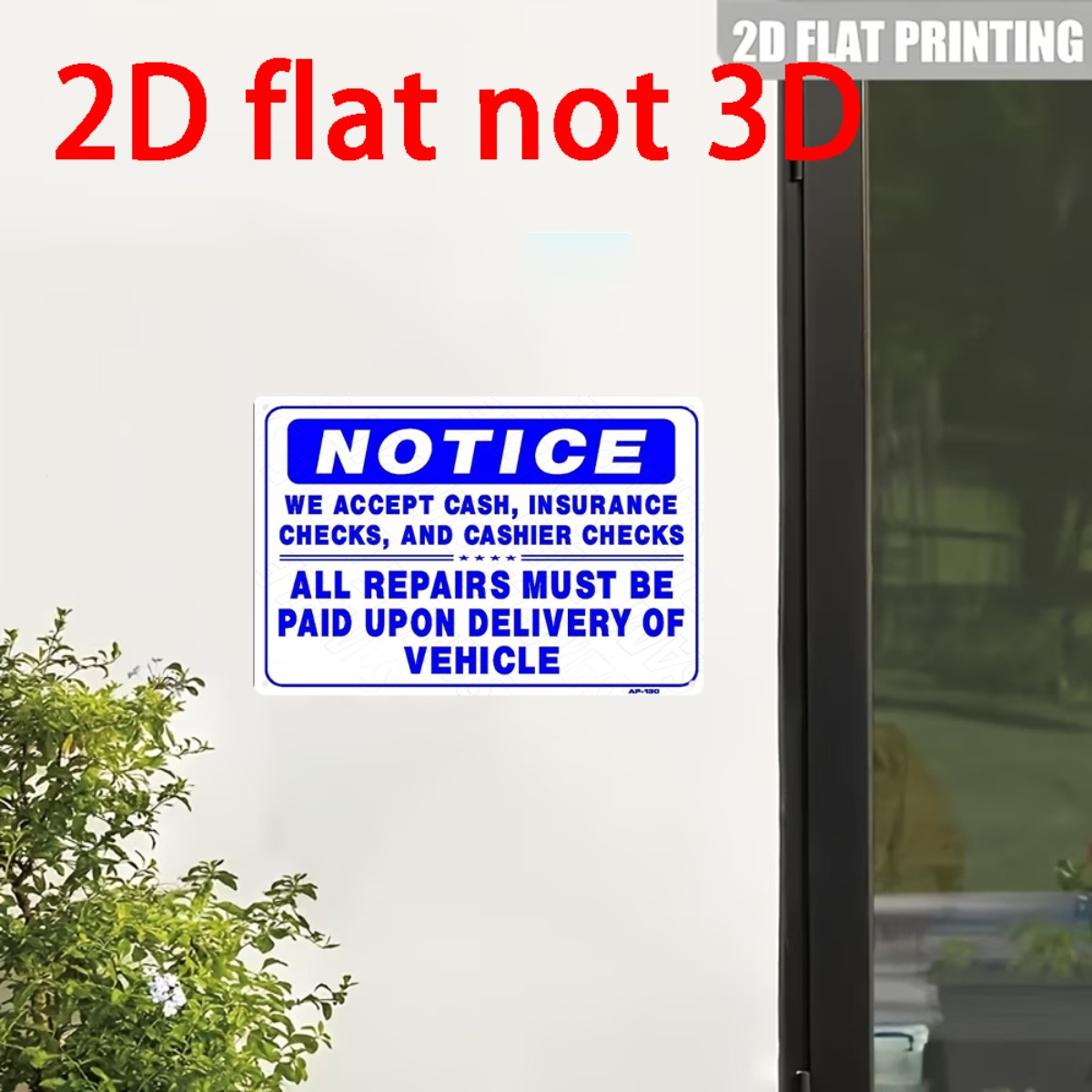 2D Flat Non‑3D Metal Wall Sign - огляд і ціна Auto Repair Shop Insurance