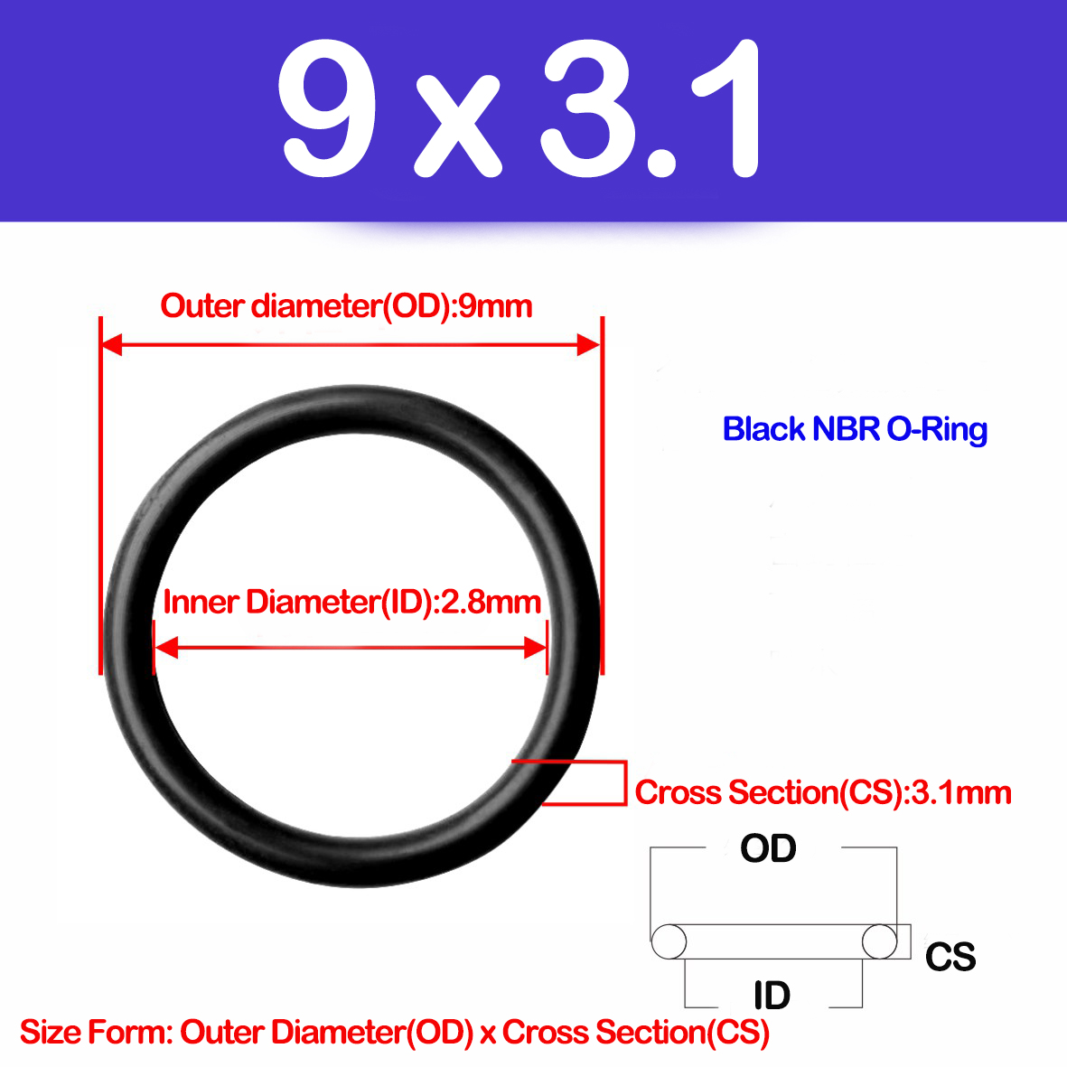 Cross Section(CS) 3.1MM,NBR O  - огляд і ціна Auto Repair Cs